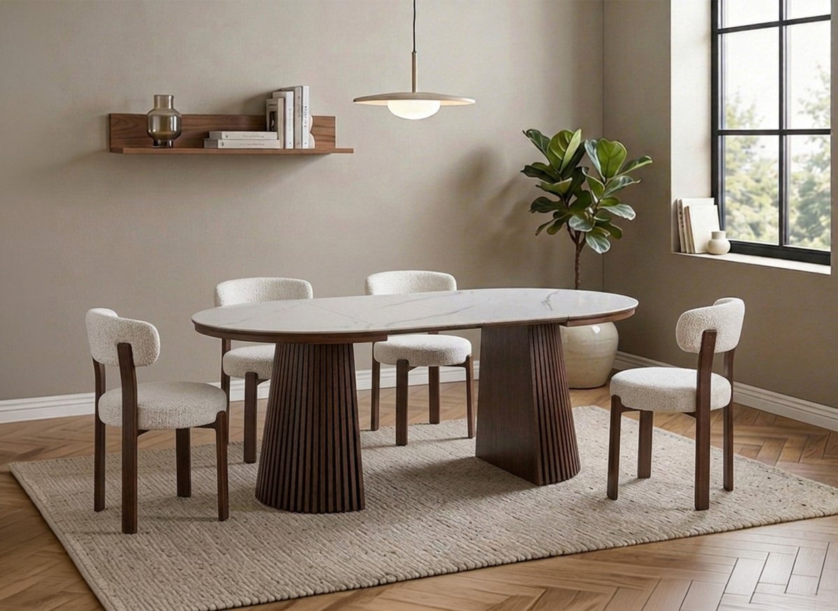 Lot de 2 chaises en velours tissé écru pieds en métal marron MARYSE