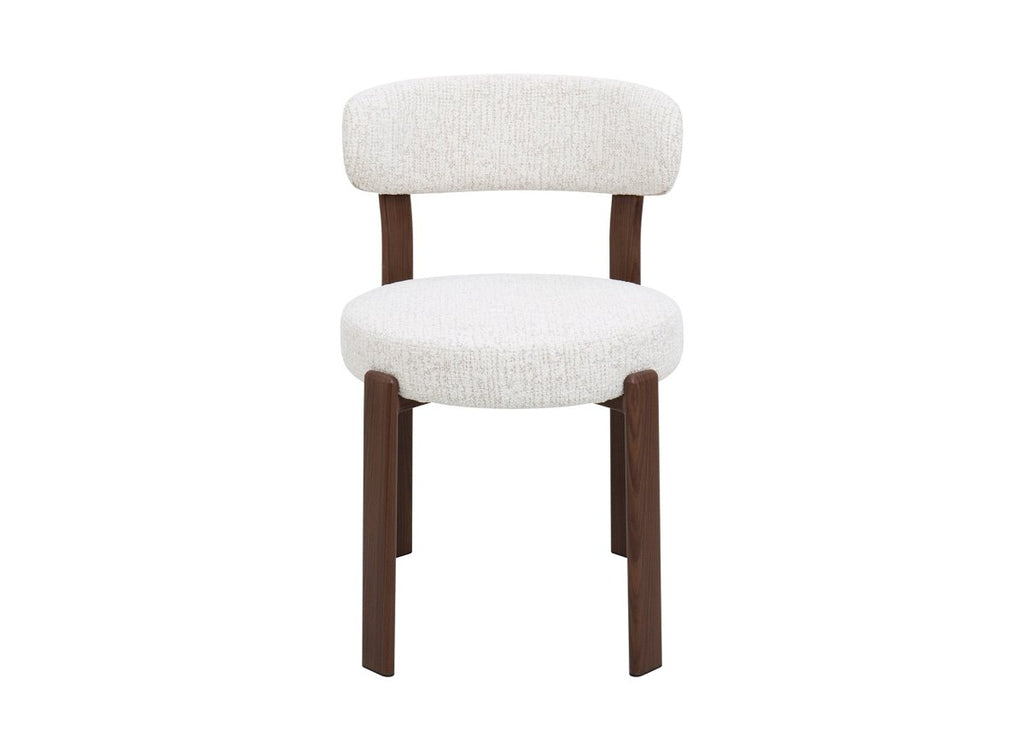 Lot de 2 chaises en velours tissé écru pieds en métal marron MARYSE