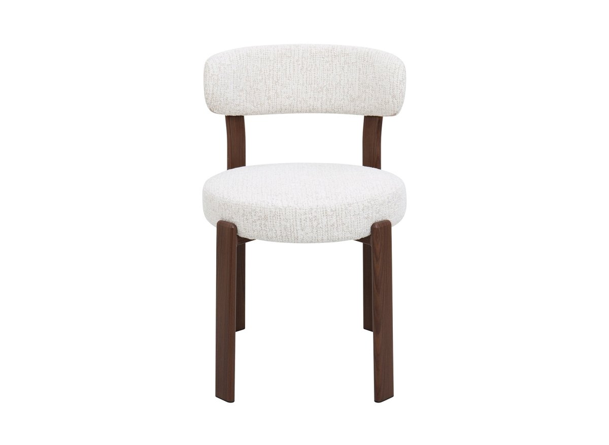 Lot de 2 chaises en velours tissé écru pieds en métal marron MARYSE