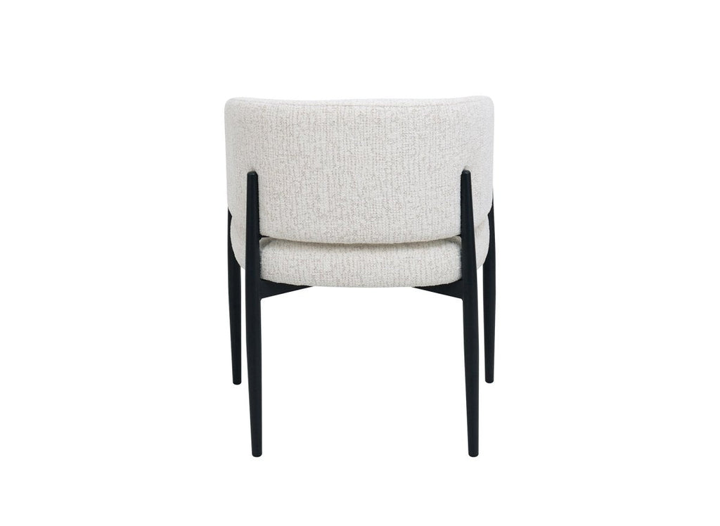 Lot de 2 chaises en velours tissé écru pieds en métal noir DIANA