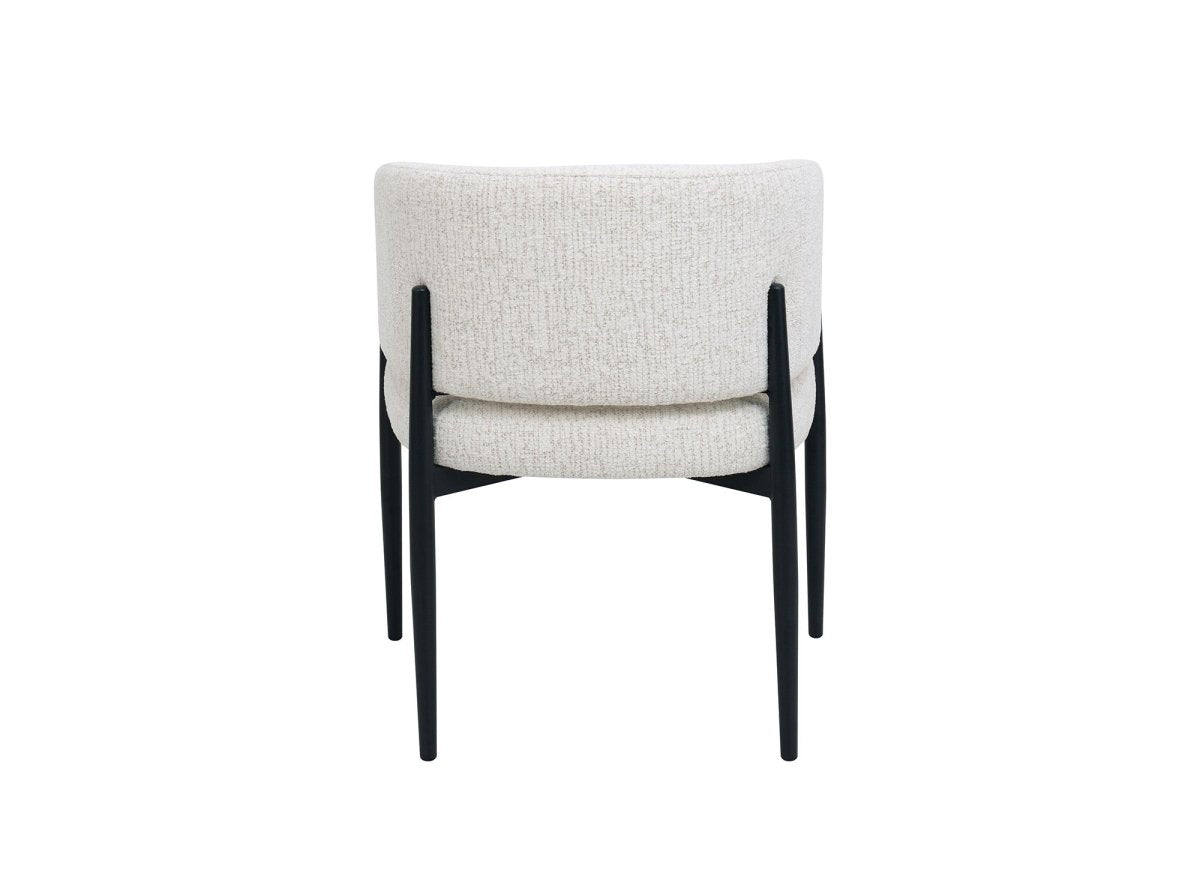 Lot de 2 chaises en velours tissé écru pieds en métal noir DIANA