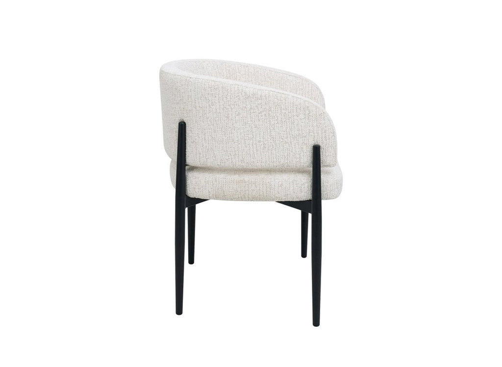 Lot de 2 chaises en velours tissé écru pieds en métal noir DIANA